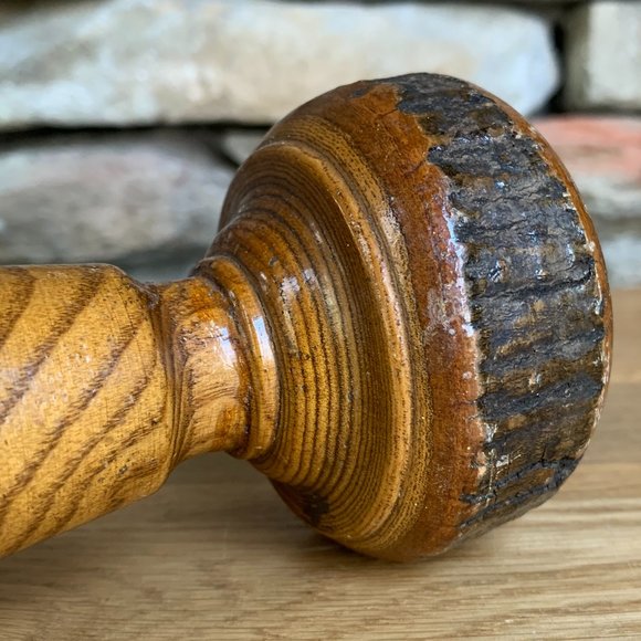 VTG Hand-turned Rustic Wood Bud Vase Bark Rose Cabin Decor - Picture 4 of 8